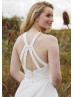 Halter Neck Ivory Lace Tulle Boho Wedding Dress Halter Neck Ivory Lace Tulle Boho Wedding Dress